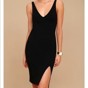 Body con dress with slit